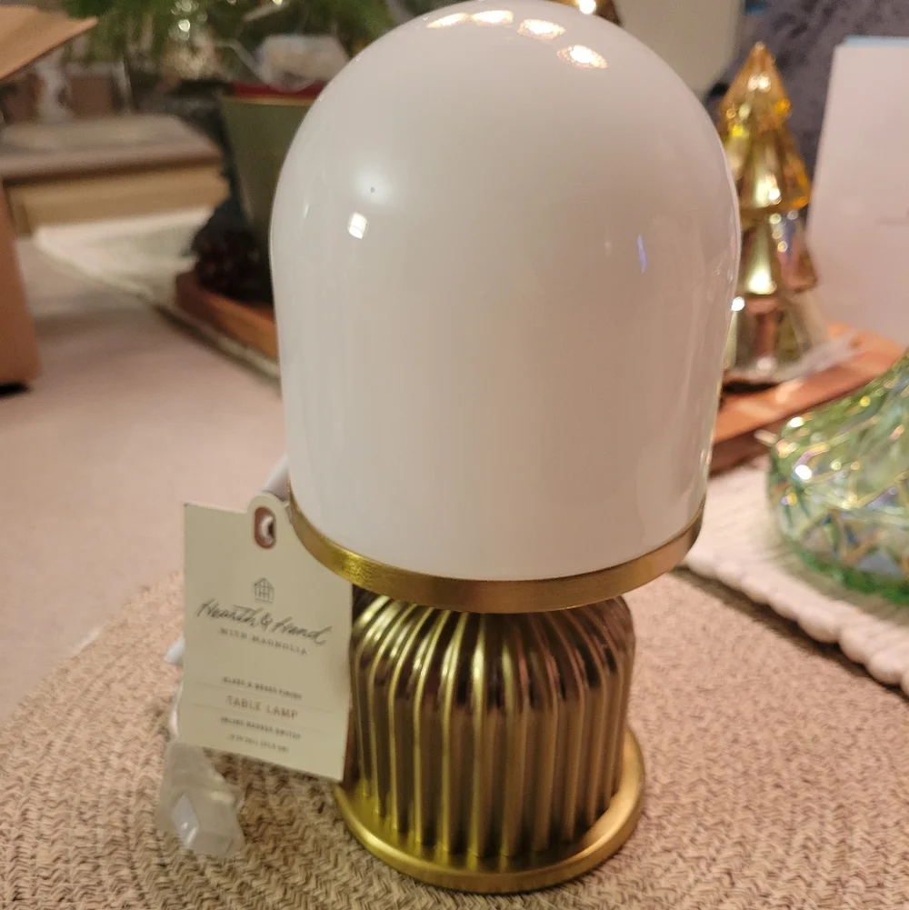 Hearth & Hand With Magnolia White and Gold Accent Lamp - Picture 2 of 4